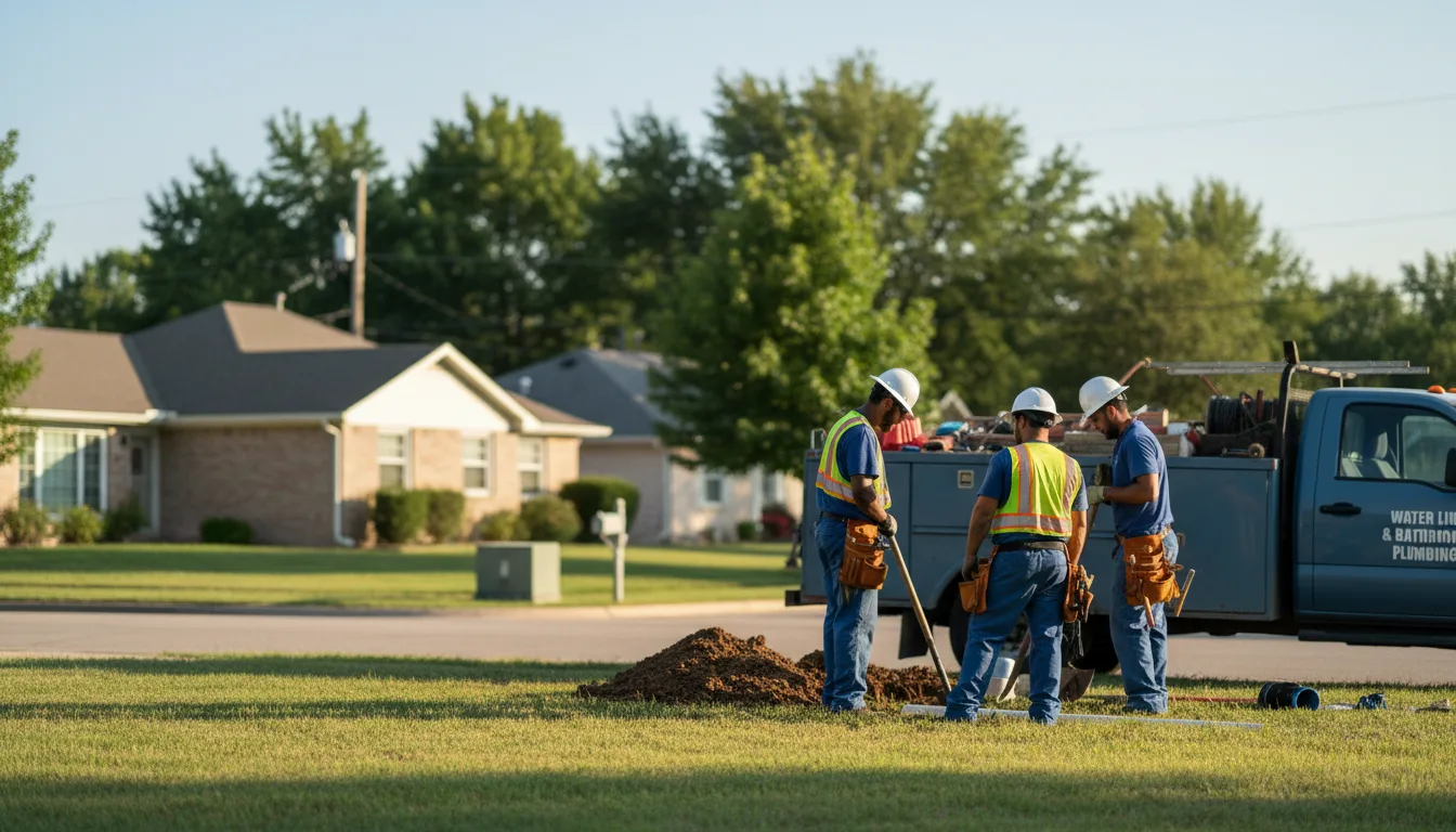 Residential water line and bathroom plumbing service in Laconia, IN